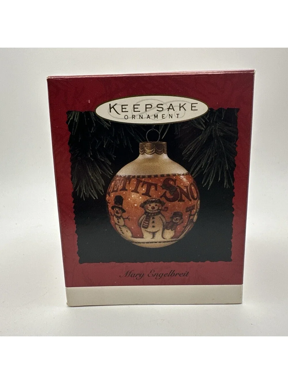 Hallmark Keepsake Mary Engelbreit Let it Snow 1994 Glass Ornament